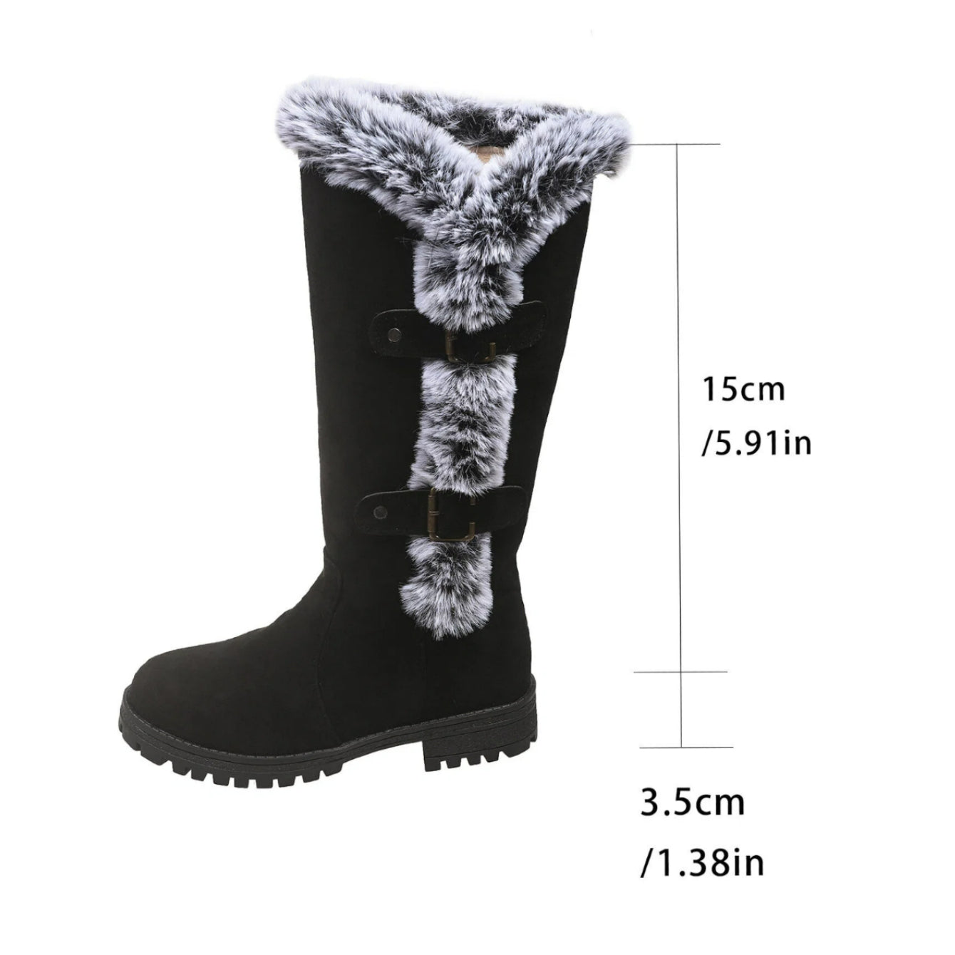 Bootara Women's WinterHug Mid-Boots - Plush Lined Suede Snow Boots (US 5-10.5)