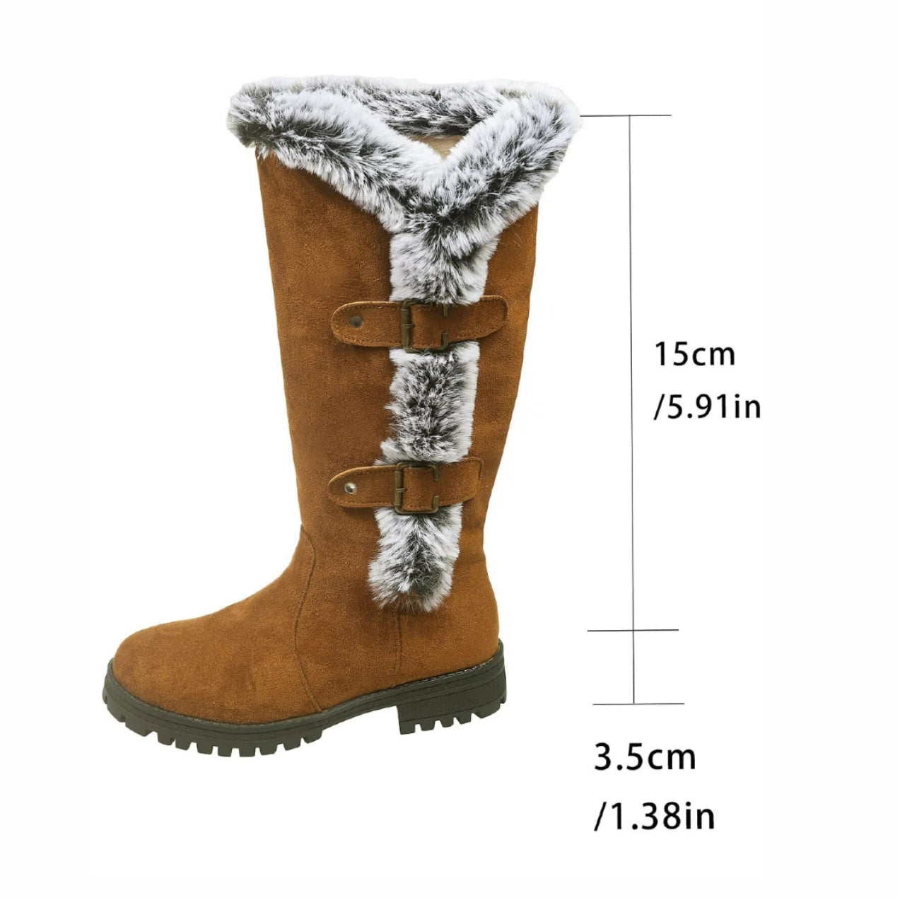 Bootara Women's WinterHug Mid-Boots - Plush Lined Suede Snow Boots (US 5-10.5)