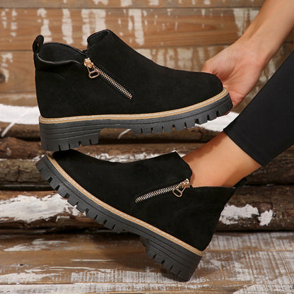 Bootara Women's Metro Chelsea Boots - Side-Zip Suede Ankle Boots with Chunky Heel (US 5-10.5)